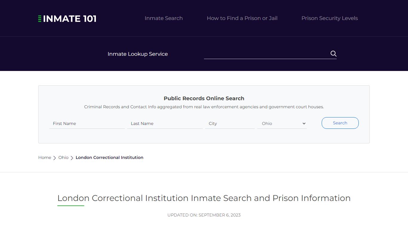 London Correctional Institution Inmate Search, Visitation, Phone no ...